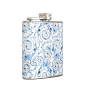 青エレガントのビクトリアンバラとスクロール フラスク (右)