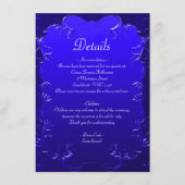 青エレガントの王室の詳細結婚エンクロージャカード エンクロージャーカード (正面)