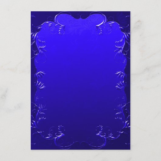 青エレガントの王室の詳細結婚エンクロージャカード エンクロージャーカード (裏面)