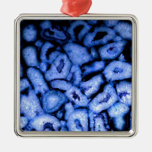 青エレガントは青い宝石の青い石英を上げる メタルオーナメント (正面)