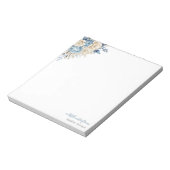 青エレガントアイボリーバラカスタム ノートパッド (回転)