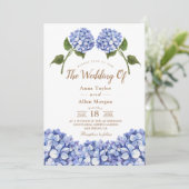 青エレガントアジサイフローラ 招待状 (スタンド正面)