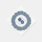 青エレガントアジサイ80th誕生日パーティー スタンダードカクテルナプキン (角)