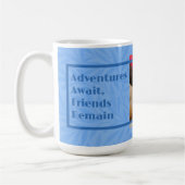 青エレガントカスタムく動く友達への贈り遠くに物 コーヒーマグカップ (左)