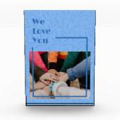 青エレガントカスタムく動く友達への贈り遠くに物 フォトブロック (正面)