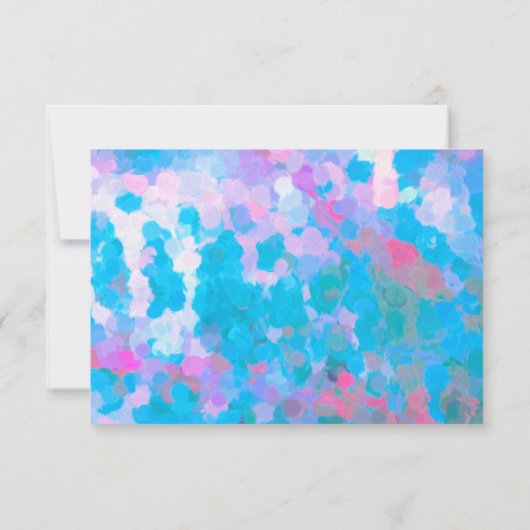 青エレガントカラフルピンクの水色結婚の セーブザデート (裏面)