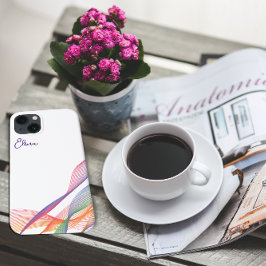 青エレガントカラフル iPhone 13ケース