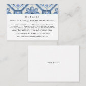 青エレガントギリシャ結婚タイル エンクロージャーカード (正面/裏面)