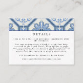 青エレガントギリシャ結婚タイル エンクロージャーカード (正面)