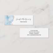 青エレガントクールグリッター付き金ゴールド スキニー名刺 (正面/裏面)