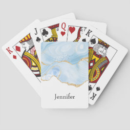 青エレガントクールグリッター付き金ゴールド トランプ