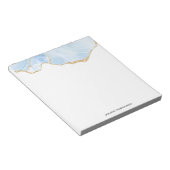 青エレガントクールグリッター付き金ゴールド ノートパッド (アングル)