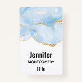 青エレガントクールグリッター付き金ゴールド バッジ (裏面)