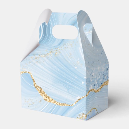 青エレガントクールグリッター付き金ゴールド フェイバーボックス (裏面サイド)