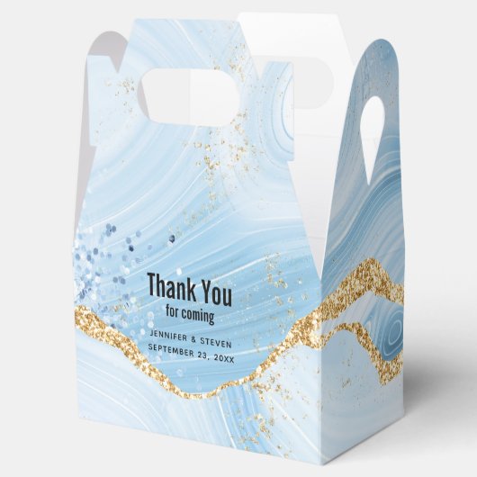 青エレガントクールグリッター付き金ゴールド フェイバーボックス (オープン)