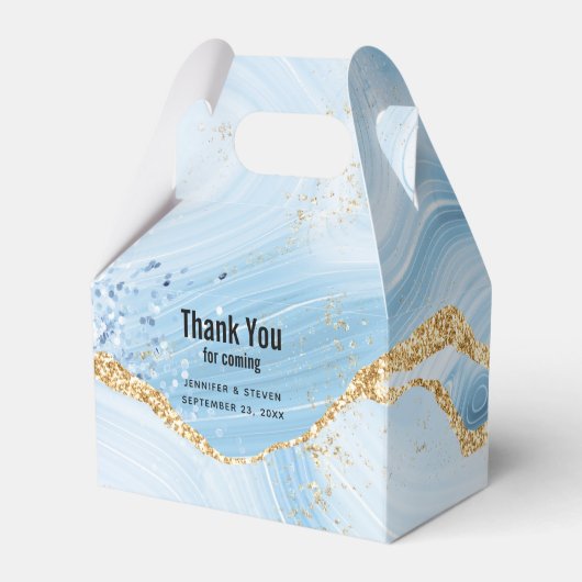 青エレガントクールグリッター付き金ゴールド フェイバーボックス (正面サイド)