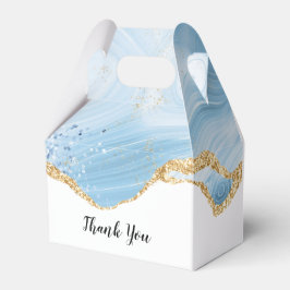 青エレガントクールグリッター付き金ゴールド フェイバーボックス