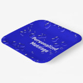 青エレガントクール白い雨が降る ペーパープレート (傾斜あり)