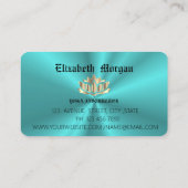 青エレガントグラデーション蓮の花ヨガ 名刺 (裏面)