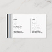 青エレガントジグザグ模様 名刺 (裏面)