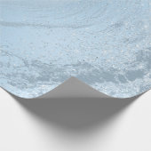 青エレガントスタイリッシュモダングリッター大理石 ラッピングペーパー (角)