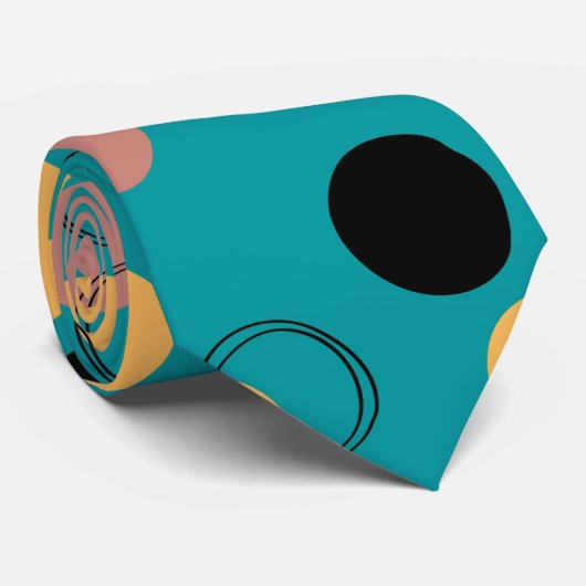 青エレガントスタイリッシュ模様抽象芸術 ネクタイ (ロール)