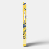 青エレガントスタイリッシュ花マスタード黄フローラ Case-Mate iPhoneケース (裏面 / 左)