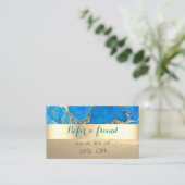 青エレガントスタイリッシュ金ゴールド大理石の紹介カード 紹介カード (スタンド正面)