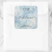 青エレガントダマスク素朴ろうそく製品ラベル スクエアシール (バッグ)