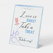 青エレガントチューリップ結婚フローラ 台座サイン (正面)