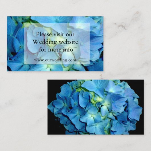 青エレガントティール(緑がかった色)フローラアジサイ青バラ エンクロージャーカード (正面/裏面)