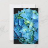 青エレガントティール(緑がかった色)フローラアジサイ青バラRSVP 出欠カード (裏面)