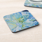 青エレガントティール（緑がかった色）フローラ水色 コースター (左側)
