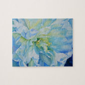 青エレガントティール（緑がかった色）フローラ水色 ジグソーパズル (横)