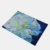 青エレガントティール（緑がかった色）フローラ水色 ドアマット (アングル)