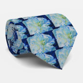 青エレガントティール（緑がかった色）フローラ水色 ネクタイ (ロール)