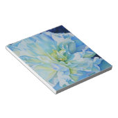 青エレガントティール(緑がかった色)フローラ水色 ノートパッド (アングル)