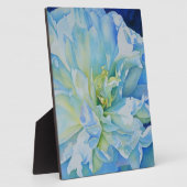 青エレガントティール（緑がかった色）フローラ水色 フォトプラーク (側面)