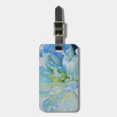 青エレガントティール（緑がかった色）フローラ水色 ラゲッジタグ (正面縦)