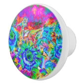 青エレガントティール（緑がかった色）ボホヒマワリ セラミックノブ (右)