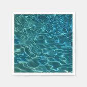 青エレガントティール(緑がかった色)水模様海湖 スタンダードカクテルナプキン (正面)