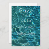 青エレガントティール(緑がかった色)水模様海湖 セーブザデート (正面/裏面)