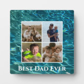 青エレガントティール（緑がかった色）水模様海湖 フォトプラーク (正面)