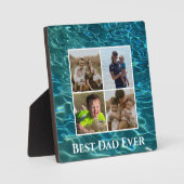 青エレガントティール（緑がかった色）水模様海湖 フォトプラーク (正面)