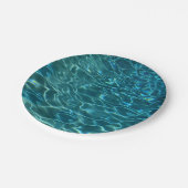 青エレガントティール(緑がかった色)水模様海湖 ペーパープレート (アングル)