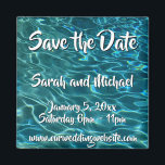 青エレガントティール（緑がかった色）水模様海湖 マグネット<br><div class="desc">あなたはあなたの最後の休暇を思い出すか、あなたの次の冒険のために計画するか、暖かい風に波打つ結晶の水を特徴とするこの水のパターン澄んでおもしろいを持っている。</div>