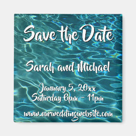 青エレガントティール（緑がかった色）水模様海湖 マグネット