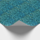 青エレガントティール（緑がかった色）水模様海湖 ラッピングペーパー (角)