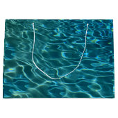 青エレガントティール（緑がかった色）水模様海湖 ラージペーパーバッグ (正面)