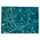 青エレガントティール（緑がかった色）水模様海湖 ラージペーパーバッグ (裏面)